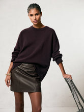 Leather Welt-Pocket Mini Skirt in Burgundy | Reiss US