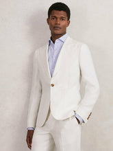 Slim Fit Lyocell Linen Single Breasted Suit Blazer in White | Reiss Onsale