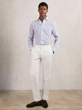 Slim Fit Lyocell Linen Suit Trousers in White | Reiss For Sale