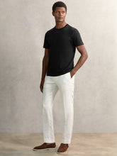 Airwater-Cotton Crew-Neck T-Shirt in Black | Reiss
