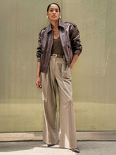 Oversized Leather Jacket in Aubergine | Reiss Discount