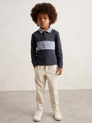 3-9 yrs Cotton Logo-Embroidery Rugby Polo Shirt in Airforce Blue/Navy Blue | Reiss Near Me