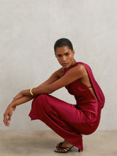 Petite Back Detail Midi Dress in Red | Reiss Onsale