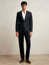 Slim Fit Linen Adjuster Trousers in Navy | Reiss Near Me