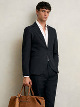 Slim-Fit Single Breasted Linen Blazer in Navy | Reiss Onsale
