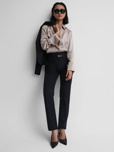 Wool Blend Tapered Suit Trousers in Navy | Reiss For Sale