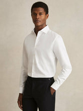 Regular Fit Cotton Sateen Striped Shirt in White | Reiss USA