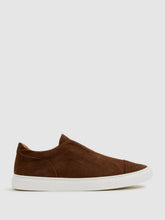 Harrys London Suede Slip On Trainers in Dark Bark Brown | Reiss For Sale