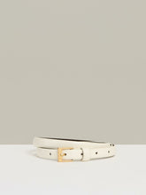 Thin Leather Belt in Off White | Reiss US