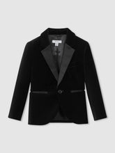 13-14 yrs Single Breasted Velvet Blazer in Black | Reiss Sale