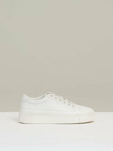 Grained Leather Platform Trainers in White | Reiss USA