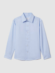 3-9 yrs Slim Fit Cotton Shirt in Soft Blue | Reiss For Sale