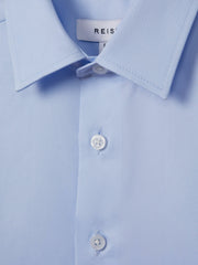 3-9 yrs Slim Fit Cotton Shirt in Soft Blue | Reiss For Sale