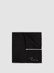 Plain Silk Pocket Square in Black | Reiss USA