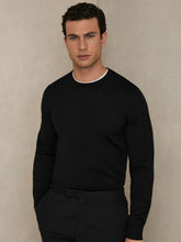 Merino Wool Crew Neck Jumper in Black | Reiss Discount