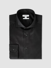 Slim Fit Cotton-Twill Two-Fold Shirt Slim-Fit in Black | Reiss Near Me