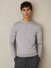 Merino Wool Crew Neck Jumper in Soft Grey Mouline | Reiss Near Me