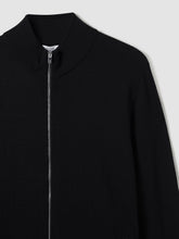 Merino Wool Zip-Through Cardigan in Black | Reiss Discount