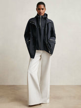 Removable-Hood Rain Coat in Navy | Reiss USA