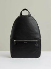 Micro-Grain Leather Backpack in Black | Reiss Sale