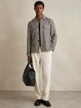 Woven Check Twin Pocket Overshirt in Navy/White | Reiss Onsale