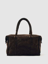 Suede Braided-Strap Bowling Bag in Chocolate | Reiss Discount
