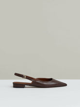 Leather Slingback Ballerina Pumps in Chocolate | Reiss