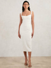 Good American Scuba Crystal Midi Dress in White | Reiss For Sale