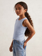 9-13 yrs Stretch-Cotton Ribbed Vest in Blue | Reiss USA