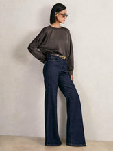 Satin Button-Back Long-Sleeve Top in Mauve | Reiss Near Me