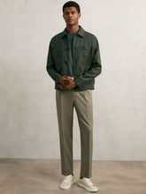 Relaxed-Fit Pleated Tapered Trousers in Sage | Reiss Sale