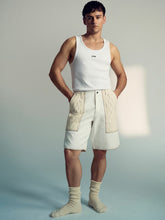 | Tom Daley Crochet Denim Shorts in Off White | Reiss US