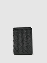 Leather Large Lattice-Effect Cardholder in Black | Reiss For Sale