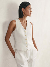 Single-Breasted Twill Waistcoat With Wool in White | Reiss Near Me