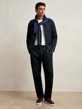 Lyocell Cotton Wide Utility Trousers in Navy | Reiss