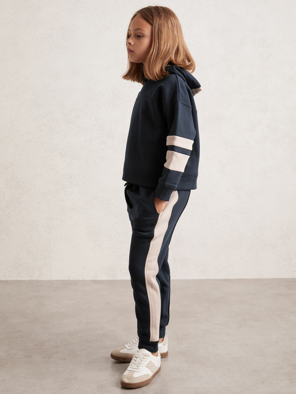 Cotton-Blend Joggers and Hoodie Set in Navy | Reiss Near Me