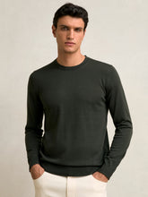 Merino Wool Crew Neck Jumper in Dark Military Green | Reiss Onsale