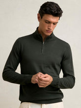 Merino Wool Half-Zip Jumper in Dark Military Green | Reiss US