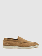 Suede Slip-On Loafers in Stone | Reiss Near Me