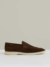 Suede Slip-On Loafers in Chocolate Brown | Reiss US