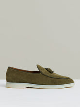 Suede Tassel Loafers in Moss Green | Reiss Discount
