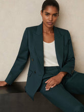 Wool-Blend Double-Breasted Suit Blazer in Green | Reiss Sale