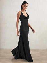 Cowl-Neck Sleeveless Maxi Dress in Black | Reiss