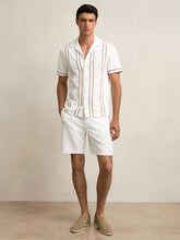 Textured Drawstring Shorts in White | Reiss Onsale
