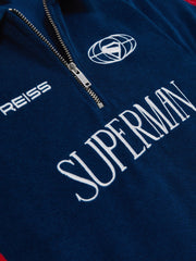 9-13 yrs Superman Towelling Polo Shirt in Blue/Red | Reiss Discount