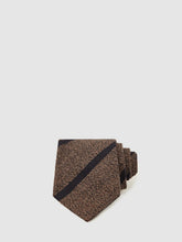 Wool-Silk Striped Tie in Chocolate Brown | Reiss Discount