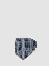 Silk Geometric-Chain Print Tie in Navy | Reiss USA