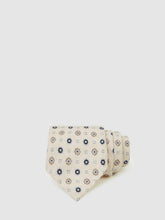 Silk Floral-Medallion Tie in Ivory | Reiss US