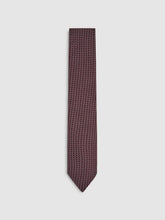 Silk Geometric-Chain Print Tie in Bordeaux | Reiss Sale