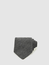 Wool-Silk Textured Tie in Charcoal | Reiss US